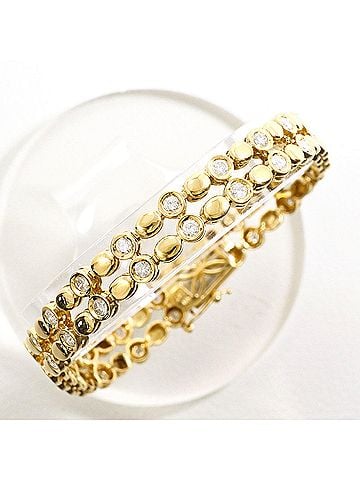 Unbranded 18K (18-karat) Yellow Gold Bracelet with 1.67ct Diamonds, Certificate of Authenticity, Total Weight 15.7g, 18cm, Like New Condition. (view 1)