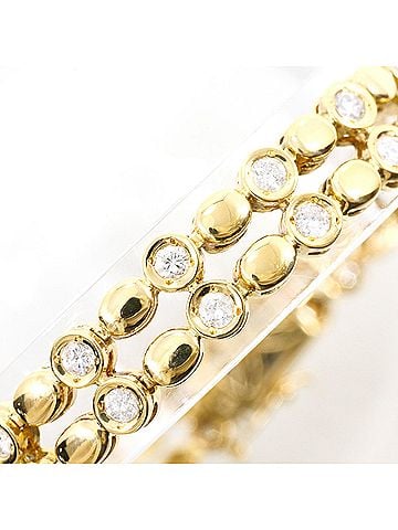 Unbranded 18K (18-karat) Yellow Gold Bracelet with 1.67ct Diamonds, Certificate of Authenticity, Total Weight 15.7g, 18cm, Like New Condition. (view 2)