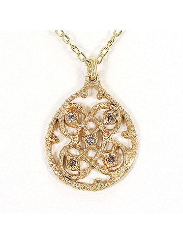 Unbranded K10 10K YG Yellow Gold Necklace with Diamond (no carat marking), Total Weight 1.5g, 49cm, Like New Condition. (view 1)