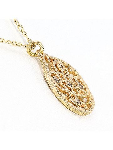 Unbranded K10 10K YG Yellow Gold Necklace with Diamond (no carat marking), Total Weight 1.5g, 49cm, Like New Condition. (view 2)