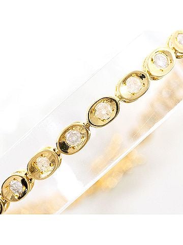 Unbranded 18K (18-karat) Yellow Gold Bracelet with 1.00ct Diamond, Certificate of Authenticity, Total Weight 4.6g, 18.5cm, Like New Condition. (view 2)