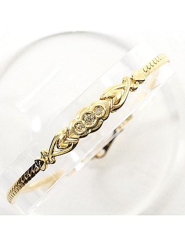 Unbranded 18K (18-karat) Yellow Gold Bracelet with 0.06ct Diamond, Certificate of Authenticity, Total Weight 5.1g, 18.5cm, Like New Condition. (view 1)