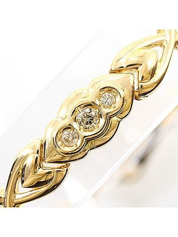 Unbranded 18K (18-karat) Yellow Gold Bracelet with 0.06ct Diamond, Certificate of Authenticity, Total Weight 5.1g, 18.5cm, Like New Condition. (view 2)
