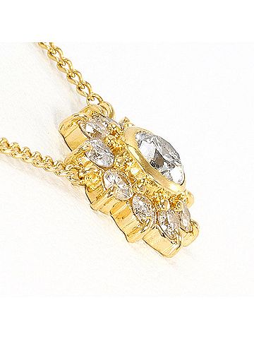 Unbranded 18K (18-karat) Yellow Gold Necklace with 0.50ct Diamond, Total Weight 2.5g, 41cm, Like New Condition. (view 2)