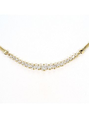 Unbranded 18K (18-karat) Yellow Gold Necklace with 1.12 ct Diamond, Certificate of Authenticity Included, Total Weight 9.6g, 41cm, Like New Condition. (view 1)