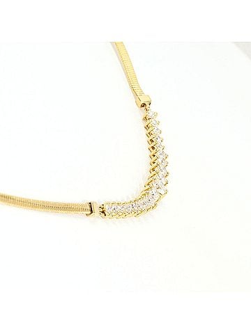 Unbranded 18K (18-karat) Yellow Gold Necklace with 1.12 ct Diamond, Certificate of Authenticity Included, Total Weight 9.6g, 41cm, Like New Condition. (view 2)