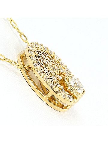 Unbranded 18K (18-karat) Yellow Gold Necklace with 0.200ct Diamond and 0.18ct (VS1 clarity, certified), Total Weight 3.3g, 50cm, Like New Condition. (view 2)