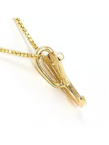Unbranded 18K (18-karat) yellow gold necklace with diamond (no carat markings), total weight 1.6g, 40cm length, like new. (view 2)