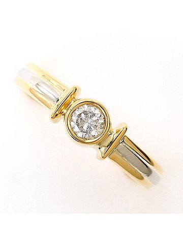 Unbranded PT900 Platinum 18K Yellow Gold Ring with 0.20ct Diamond, Total Weight 2.4g, Like New Condition. (view 1)