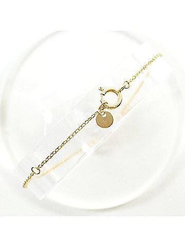 Unbranded K10 10K YG Yellow Gold Bracelet with Diamond (no carat marking), Total Weight 0.5g, 19cm, Like New Condition. (view 2)