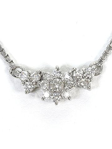 Unbranded PT850 Platinum Necklace with Diamond (no carat marking), Certificate of Authenticity, Total Weight 4.8g, 41cm, Like New Condition. (view 1)
