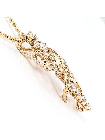 Unbranded 18K (18-karat gold) Pink Gold Necklace with 1.12 ct Diamond, Certificate of Authenticity Included, Total Weight 6.8g, 39cm, Like New Condition. (view 2)