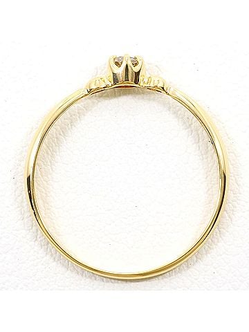 Unbranded 18K (18-karat) Yellow Gold Ring with 0.07ct Diamond, Total Weight 1.1g, Like New Condition. (view 2)