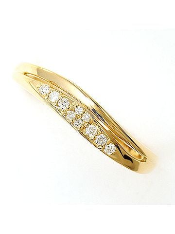 Unbranded 18K (18-karat) yellow gold ring with 1 diamond (no carat marking), total weight 1.6g, like new. (view 1)