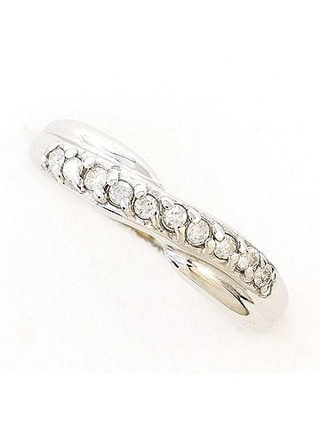 Unbranded 18K (18-karat white gold) ring with 0.10ct diamond, total weight 1.2g, like new. (view 1)