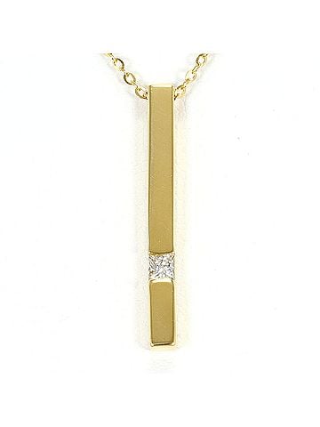 Unbranded 18K (18-karat) Yellow Gold Necklace with 0.08ct Diamond, Certificate of Authenticity, Total Weight 3.0g, 60cm, Like New Condition. (view 1)
