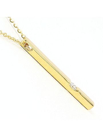 Unbranded 18K (18-karat) Yellow Gold Necklace with 0.08ct Diamond, Certificate of Authenticity, Total Weight 3.0g, 60cm, Like New Condition. (view 2)