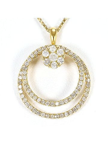 Unbranded 18K (18-karat) Yellow Gold Necklace with 0.62ct Diamond, Certificate of Authenticity, Total Weight 4.6g, 45cm, Like New Condition. (view 1)