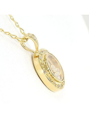 Unbranded 18K (18-karat) Yellow Gold Necklace with Diamond (no carat marking), Certificate of Authenticity, Total Weight 4.7g, 50cm, Like New Condition. (view 2)