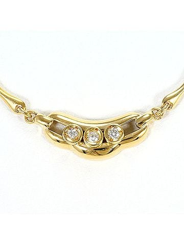 Unbranded 18K (18-karat) Yellow Gold Necklace with 0.10 ct Diamond, Certificate of Authenticity Included, Total Weight 11.6g, 41cm, Like New Condition. (view 1)