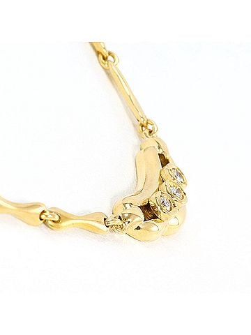 Unbranded 18K (18-karat) Yellow Gold Necklace with 0.10 ct Diamond, Certificate of Authenticity Included, Total Weight 11.6g, 41cm, Like New Condition. (view 2)