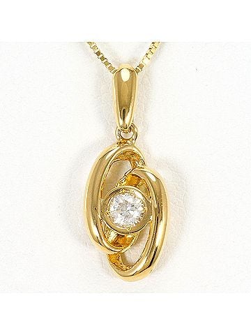 Unbranded 18K (18-karat) Yellow Gold Necklace with 0.14ct Diamond, Certificate of Authenticity Included, Total Weight 2.7g, 40cm Length, Like New Condition. (view 1)