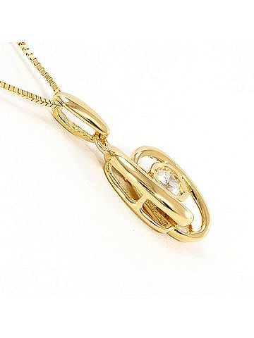 Unbranded 18K (18-karat) Yellow Gold Necklace with 0.14ct Diamond, Certificate of Authenticity Included, Total Weight 2.7g, 40cm Length, Like New Condition. (view 2)