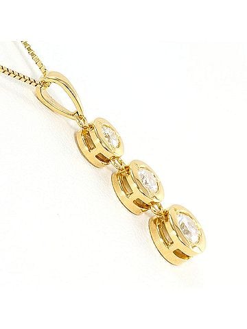 Unbranded 18K (18-karat) Yellow Gold Necklace with 0.33ct Diamond, Certificate of Authenticity Included, Total Weight 2.6g, 45cm Length, Like New Condition. (view 2)
