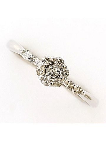 Unbranded K14 14K WG White Gold Ring, 1 Diamond, 0.20ct, Total Weight 1.1g, Like New Condition. (view 1)