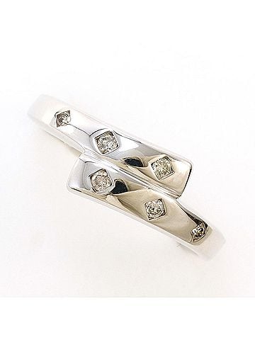 Unbranded 18K (18-karat white gold) ring, 1 diamond (0.10ct), total weight 1.7g, like new. (view 1)