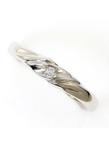 Unbranded PT950 Platinum Ring with 1 Diamond (0.02 ct), Total Weight 4.6g, Like New Condition. (view 1)