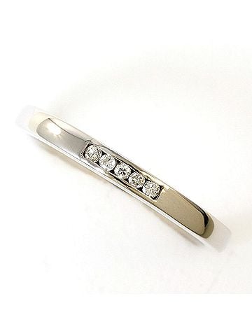 Unbranded PT900 Platinum Ring with 1 Diamond (0.05 ct), Total Weight 4.0g, Like New Condition. (view 1)