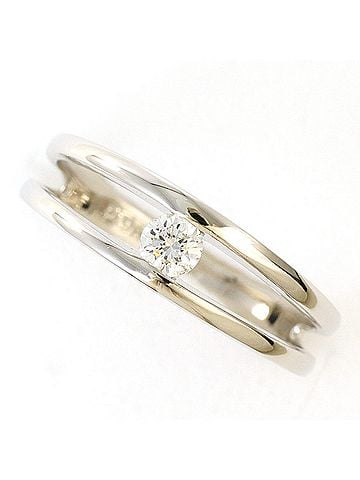 Unbranded PT900 Platinum Ring with 1 Diamond (0.14 ct), Total Weight 3.5g, Like New Condition. (view 1)