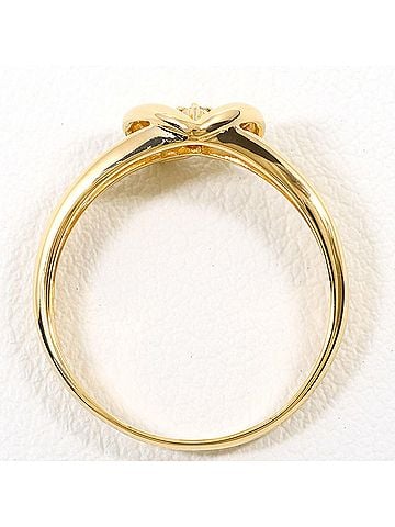 Unbranded 18K (18-karat) yellow gold ring with 1 diamond (0.02 ct), total weight 2.1g, like new. (view 2)