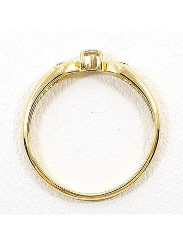 Unbranded 18K (18-karat) yellow gold ring with a 0.10 ct diamond, total weight 1.4g, like new. (view 2)