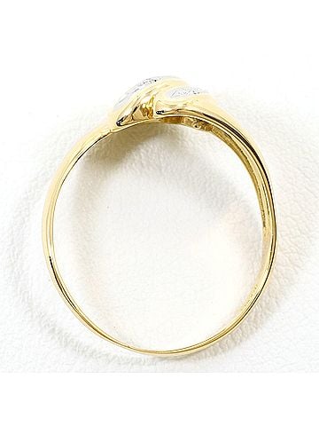 Unbranded PT900 Platinum 18K Yellow Gold Ring, 1 Diamond 0.03ct, Total Weight 3.1g, Like New Condition. (view 2)