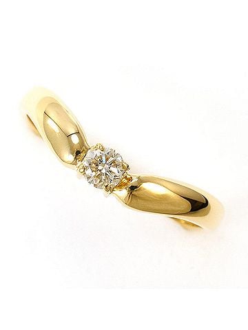 Unbranded 18K (18-karat) Yellow Gold Ring with 0.13ct Diamond, Total Weight 2.0g, Like New Condition. (view 1)
