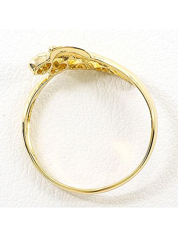Unbranded 18K (18-karat) yellow gold ring with 1 diamond (0.02ct), total weight 1.8g, like new. (view 2)