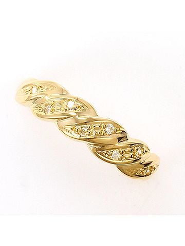 Unbranded 18K (18-karat) yellow gold ring with a 0.04ct diamond, total weight 1.9g, like new. (view 1)