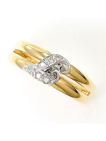 Unbranded 18K (18-karat) yellow gold ring with a 0.06ct diamond, total weight 2.7g, like new. (view 1)