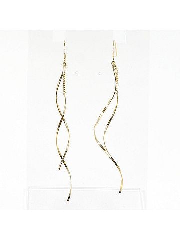 Unbranded K10 10K YG Yellow Gold Earrings, Total Weight 0.7g, Like New Jewelry (view 1)