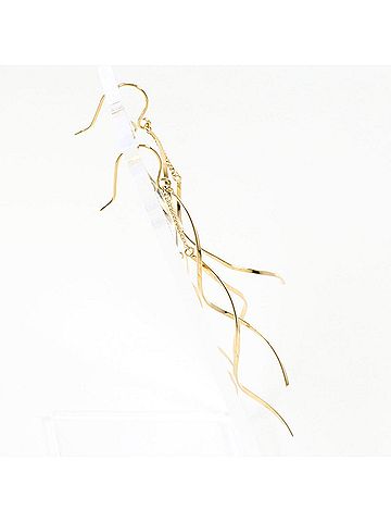 Unbranded K10 10K YG Yellow Gold Earrings, Total Weight 0.7g, Like New Jewelry (view 2)