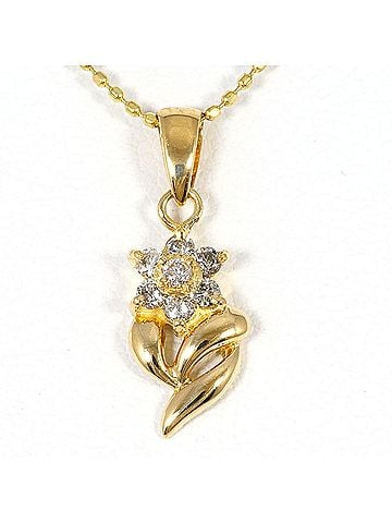 Unbranded 18K (18-karat) Yellow Gold Necklace with 0.14ct Diamond, Total Weight 2.1g, 40cm Length, Like New Condition. (view 1)