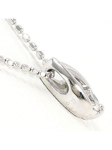 Unbranded 18K (18-karat white gold) necklace with 0.10ct diamond, total weight 1.7g, 40cm length, like new condition. (view 2)