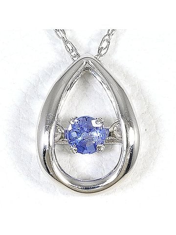 Unbranded K10 10K WG White Gold Necklace with Tanzanite, Total Weight 0.7g, 40cm, Like New Condition (view 1)