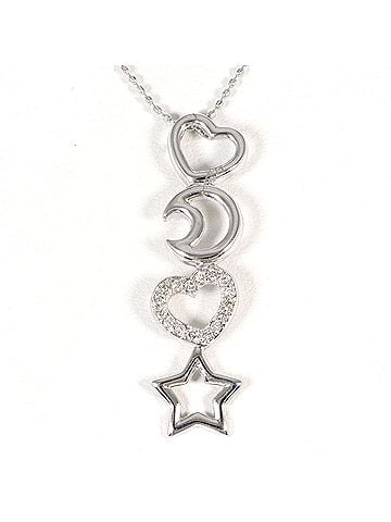 Unbranded 18K (18-karat white gold) WG (White Gold) Necklace with 0.10ct Diamond, Total Weight 2.9g, 40cm Length, Like New Condition. (view 1)