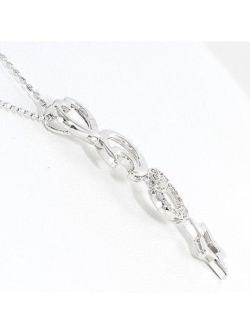 Unbranded 18K (18-karat white gold) WG (White Gold) Necklace with 0.10ct Diamond, Total Weight 2.9g, 40cm Length, Like New Condition. (view 2)