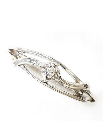 Unbranded 18K (18-karat white gold) ring, 1 diamond (0.02ct), total weight 1.7g, like new. (view 1)