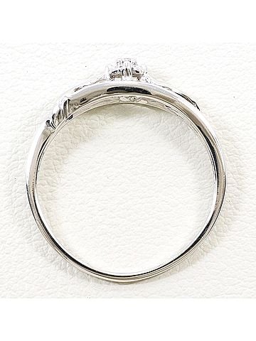 Unbranded 18K (18-karat white gold) ring, 1 diamond (0.02ct), total weight 1.7g, like new. (view 2)