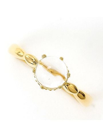 Unbranded 18K (18-karat) Yellow Gold Ring with Quartz Stone, Total Weight 1.7g, Like New Condition. (view 1)